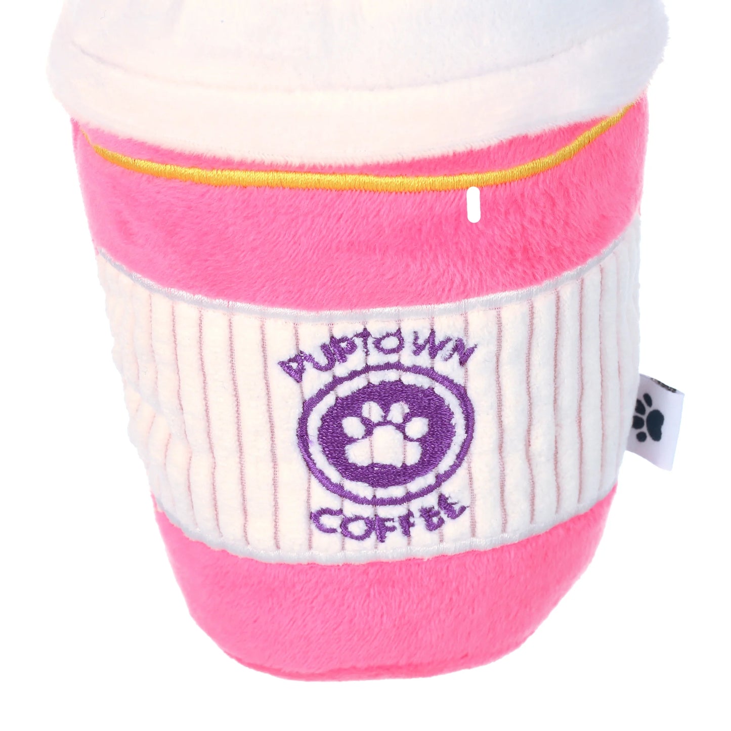 Pet Toy - Plush Puptown Coffee Dog Toy - Pink