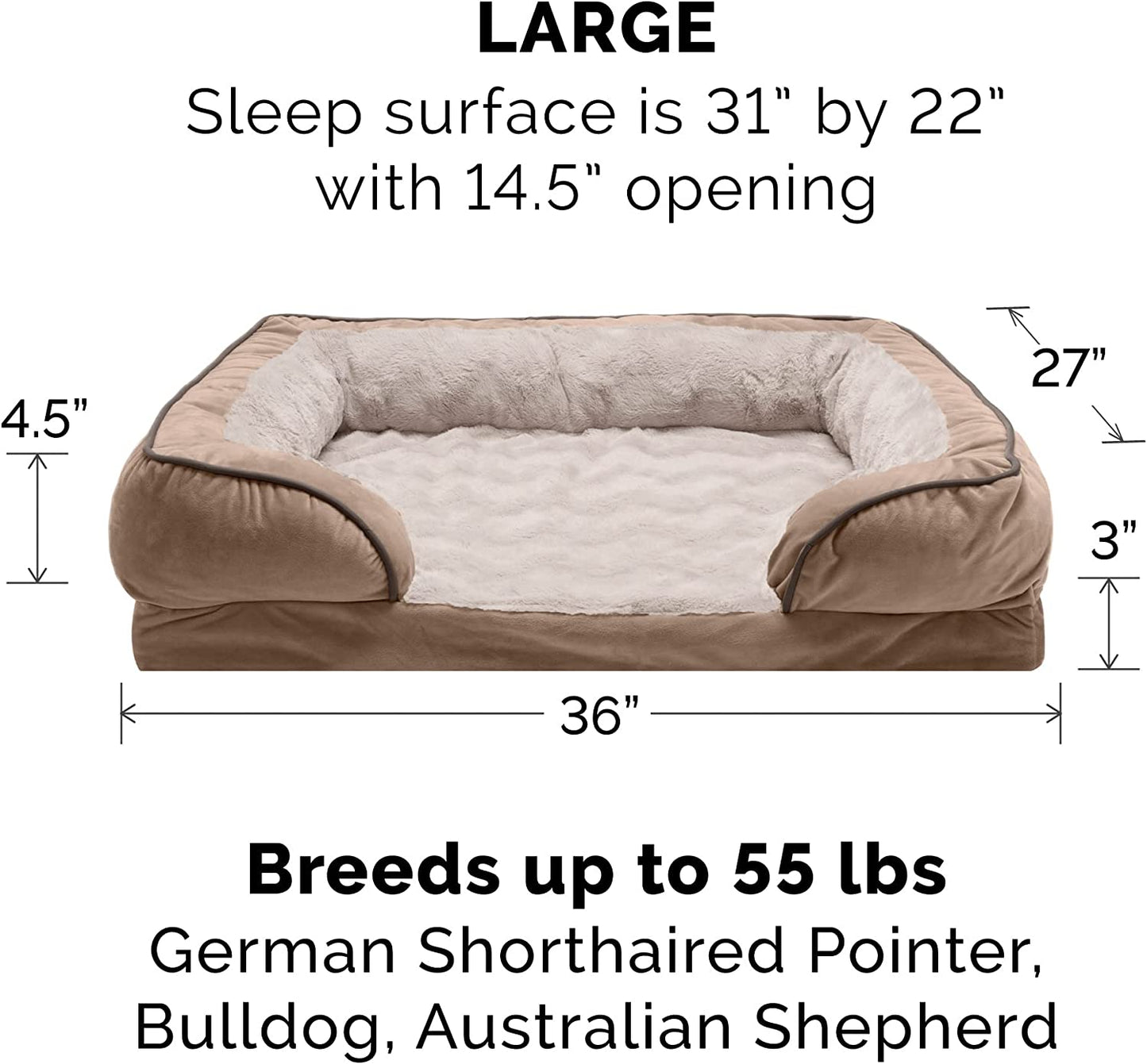Furhaven Replacement Dog Bed Cover Perfect Comfort Plush