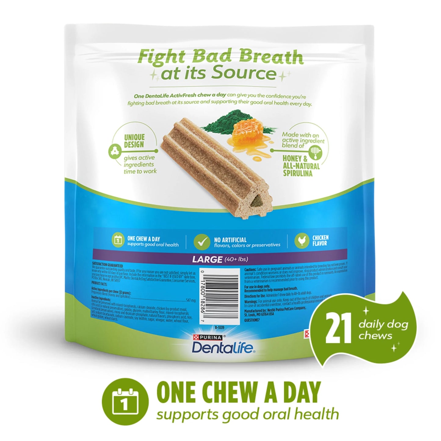 Purina Activfresh Chicken Flavor Large Breed Adult Dog Dental Chews