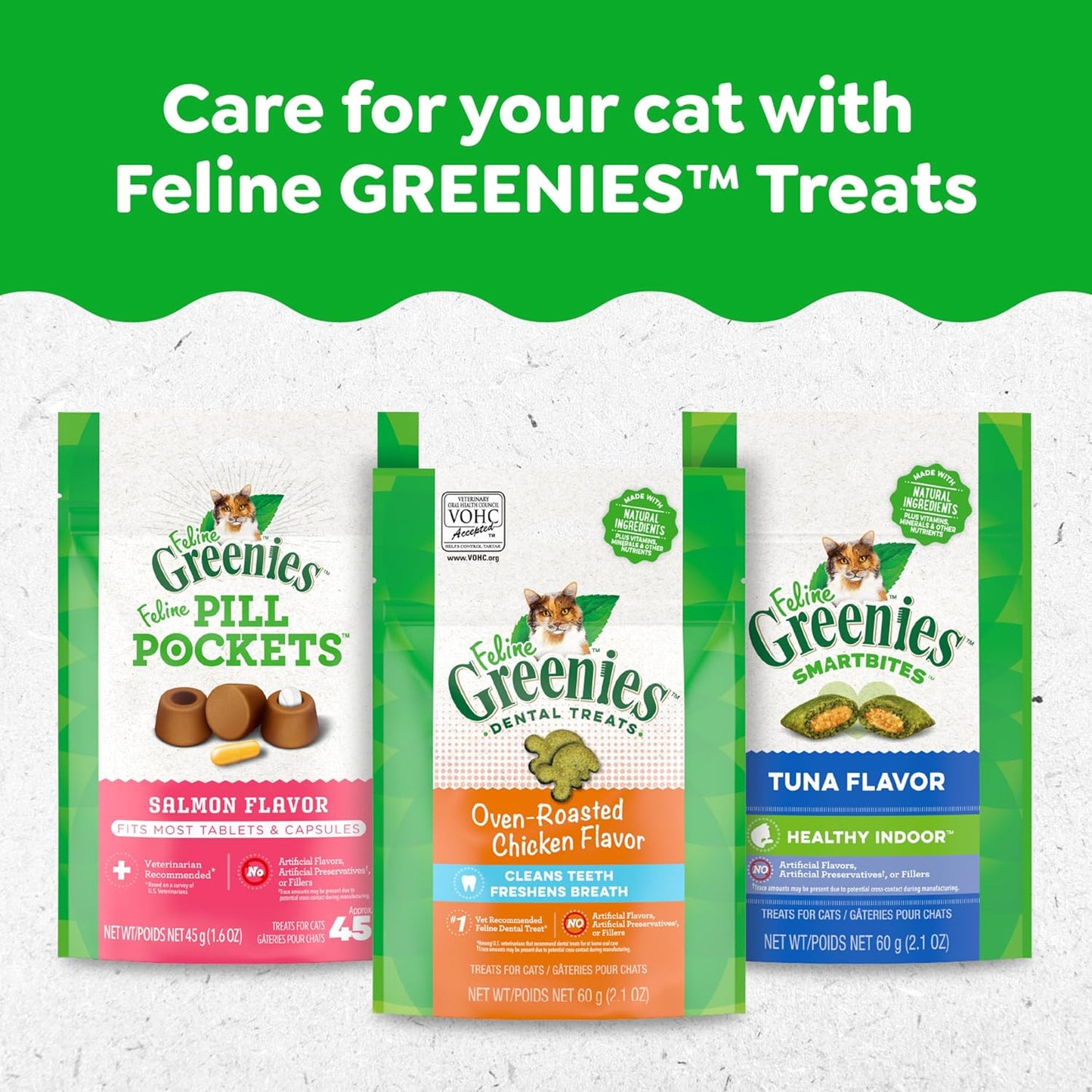 Feline Adult Dental Cat Treats, Tempting Tuna Flavor, 9.75 Oz. Tub