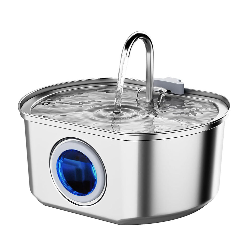 3.2L Cat Water Fountain With Water Level Window,Stainless Steel Automatic Pet Water Fountain,Dog Water Dispenser Durable USB