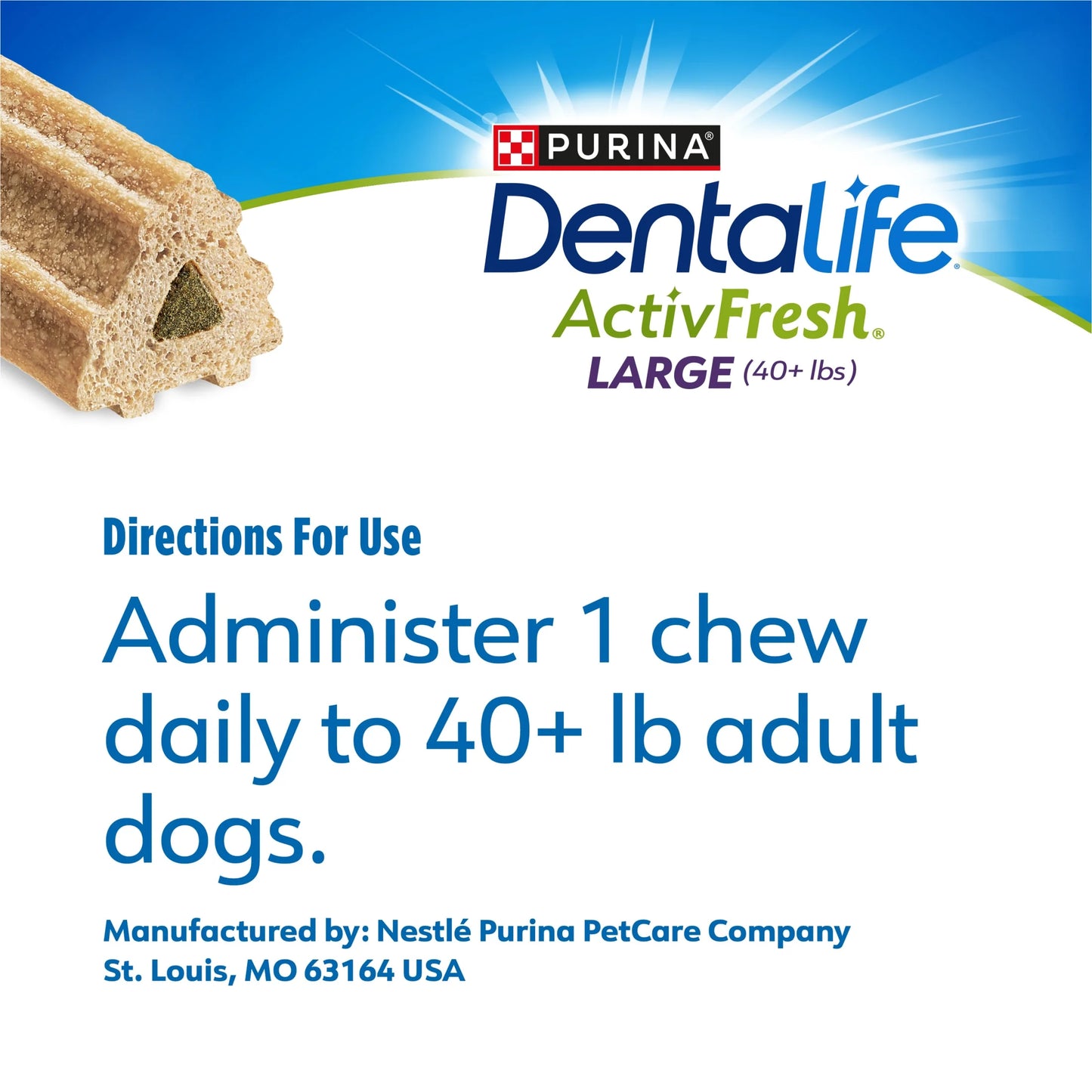 Purina Activfresh Chicken Flavor Large Breed Adult Dog Dental Chews
