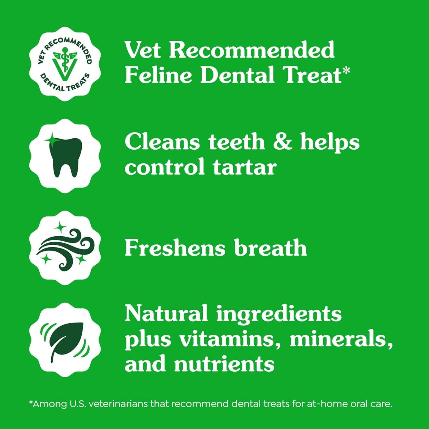 Feline Adult Dental Cat Treats, Tempting Tuna Flavor, 9.75 Oz. Tub