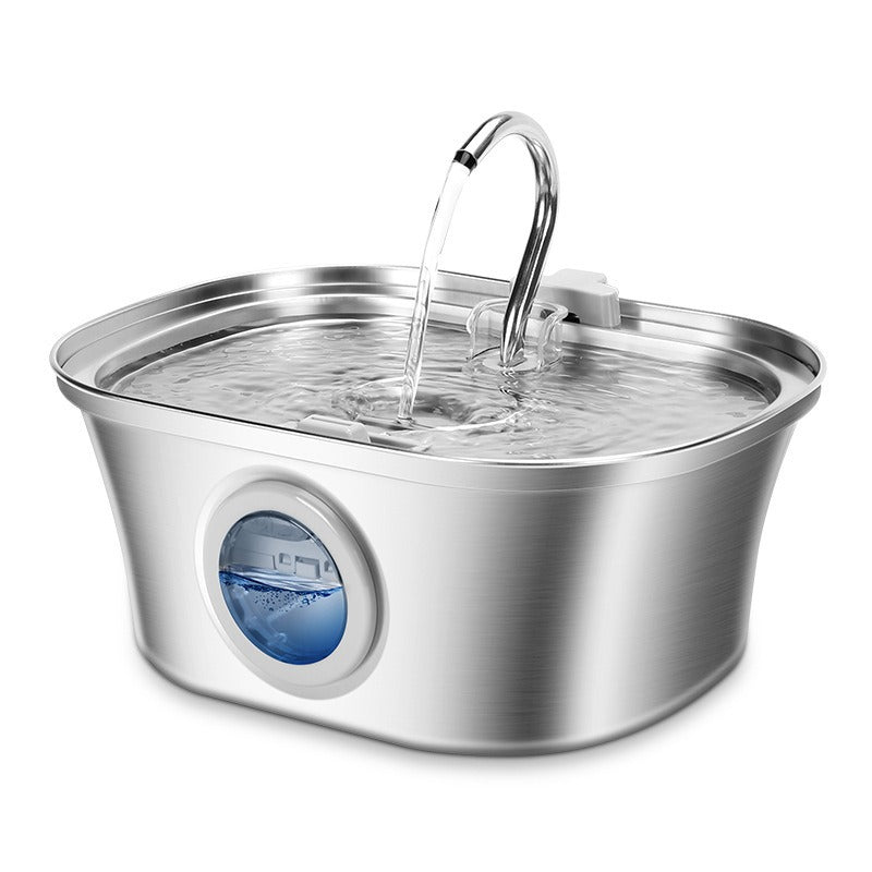 3.2L Cat Water Fountain With Water Level Window,Stainless Steel Automatic Pet Water Fountain,Dog Water Dispenser Durable USB