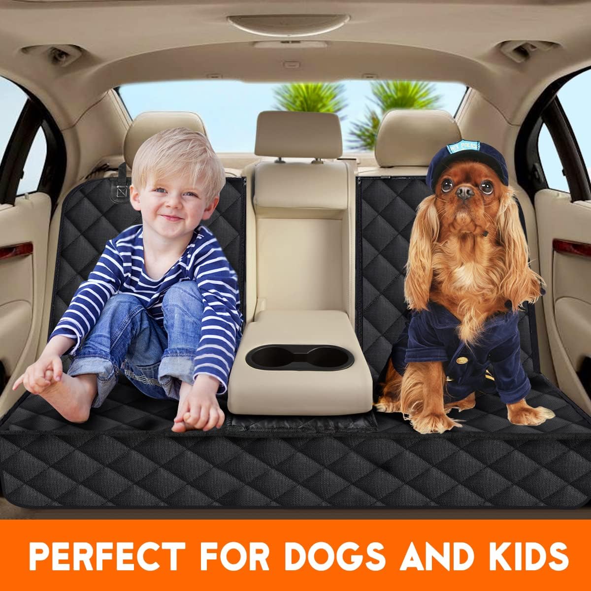Dog Car Seat Cover, Back Seat Cover for Dogs Pet Car Seat Protector Waterproof Bench Car Seat Cover
