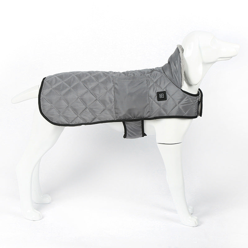 Heated Pet Clothing - New Fashion Warm Dog Cotton Jacket with Short Rabbit Fur