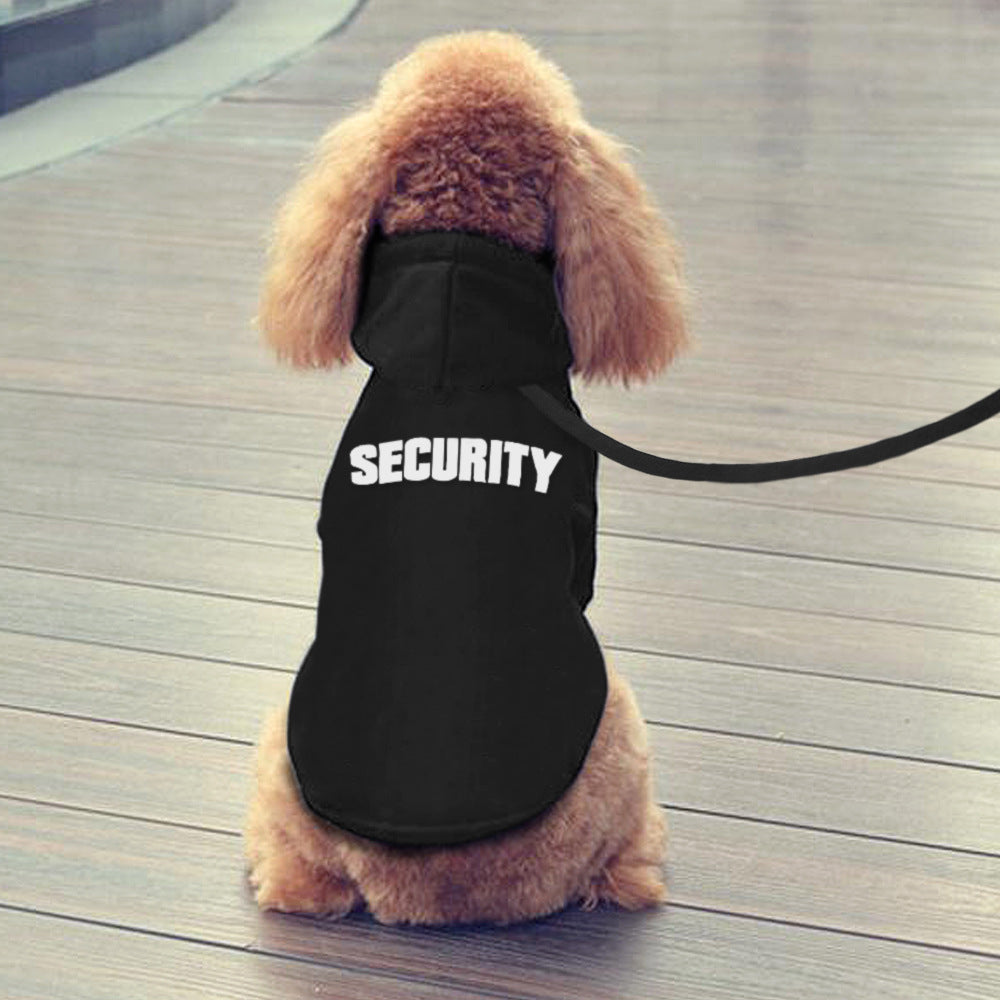 New pet hoodie, outerwear, Security printed hoodie, dog clothing for autumn and winter