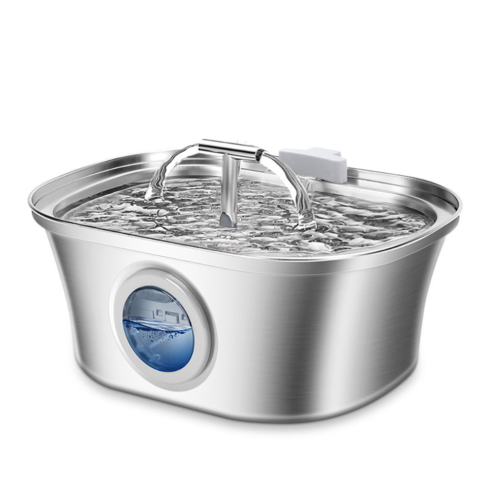 3.2L Cat Water Fountain With Water Level Window,Stainless Steel Automatic Pet Water Fountain,Dog Water Dispenser Durable USB
