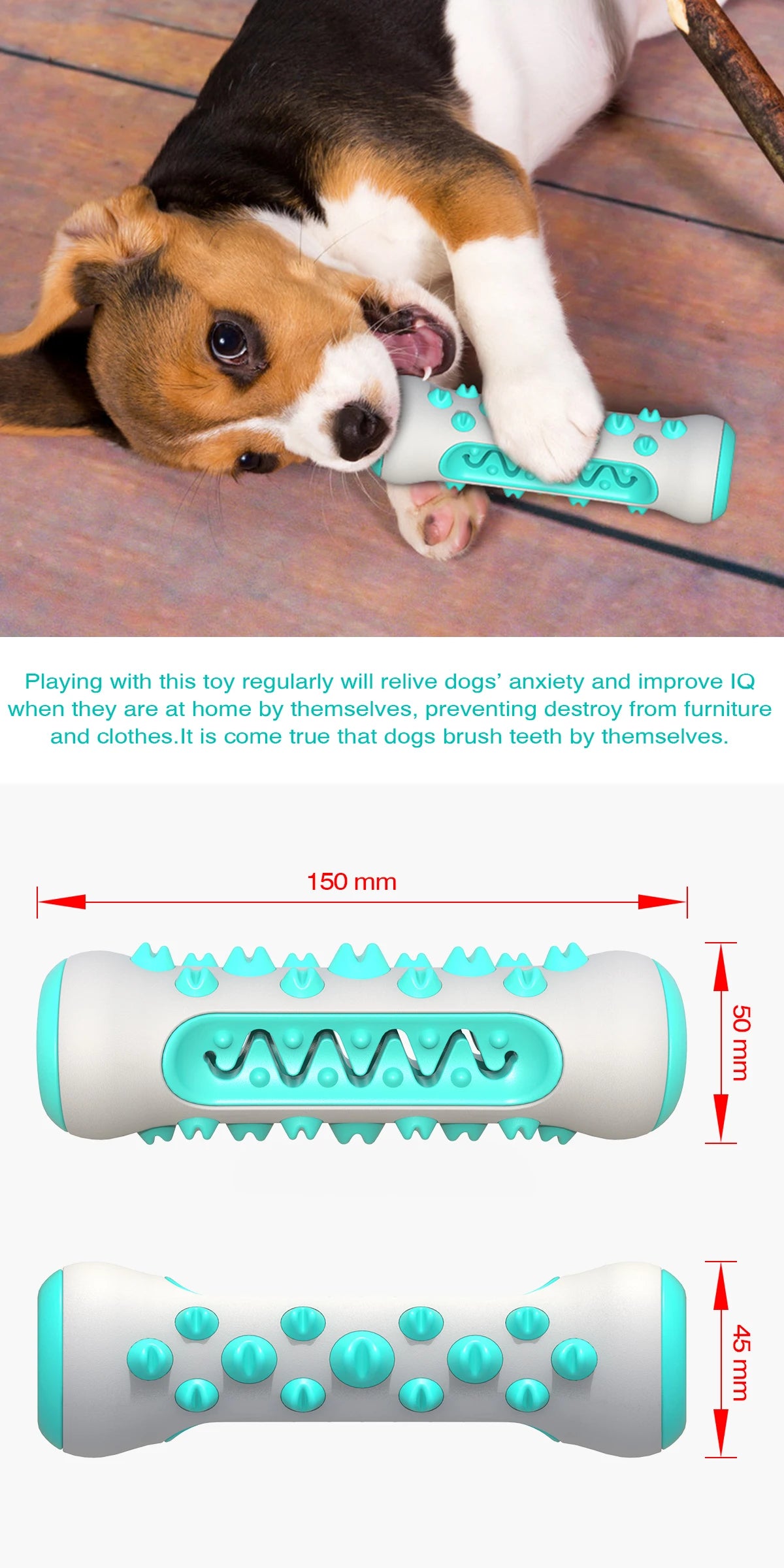 Dog Chew Toy for Large Small Dogs Pet Food Feeder Treat Dispenser Tooth Clean Interactive Training Toy Bulldog Labrador Supplies
