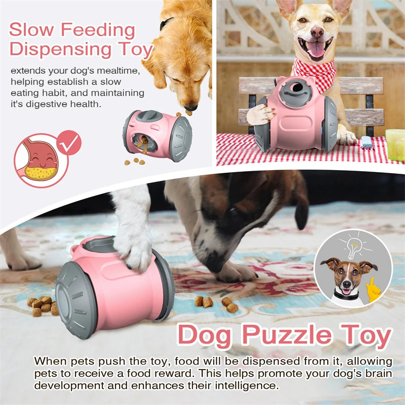 Dog Slow Feeder Toys Interactive Puzzle Durable Dog Food Dispenser Mental Treat Stimulation Chase Rolling Puppy Toy Pet Supplies