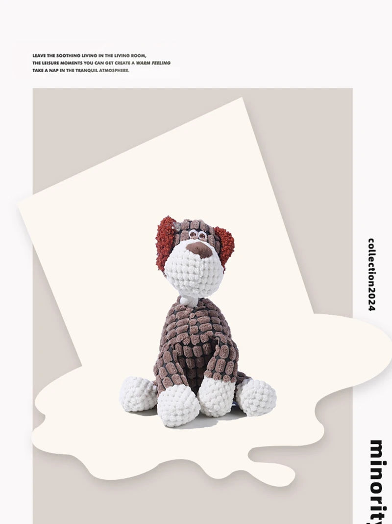Funny Pet Toy Donkey Shape Corduroy Chew Toys for Dogs Puppy Squeaker Squeaky Plush Bone Molar Dog Toy Training Things for dogs