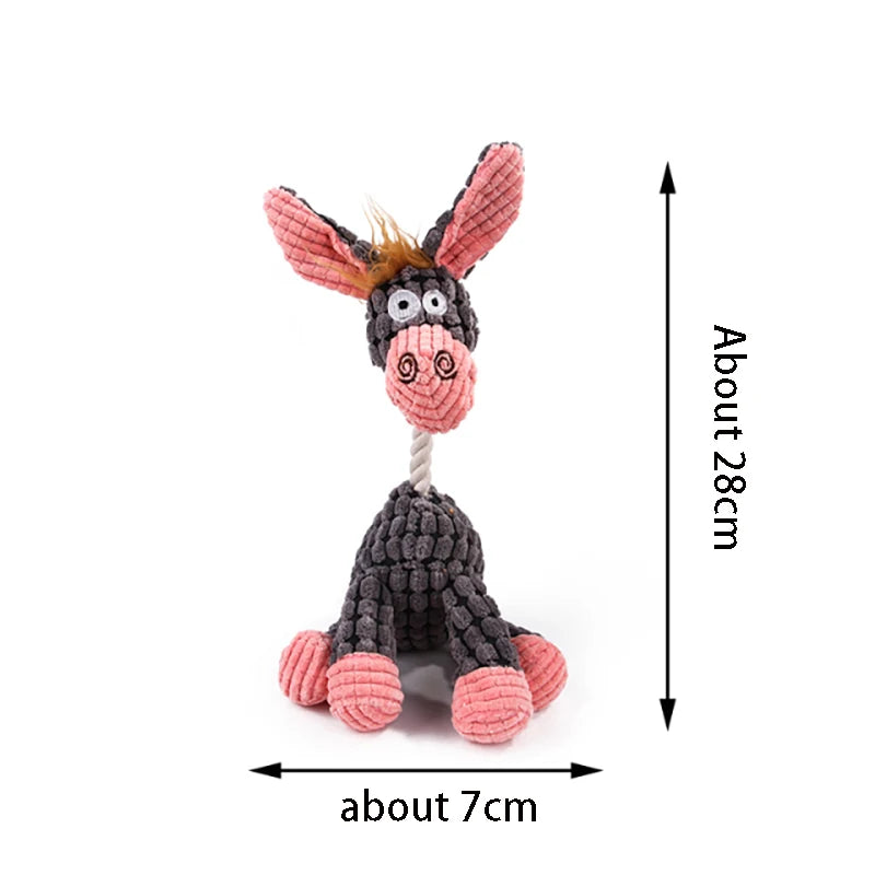 Dog Sounding Toy Molar Training Decompress Interactive Bite Resistant Donkey Shape Plush Toys Pet Supplies Dog Accessories 2025