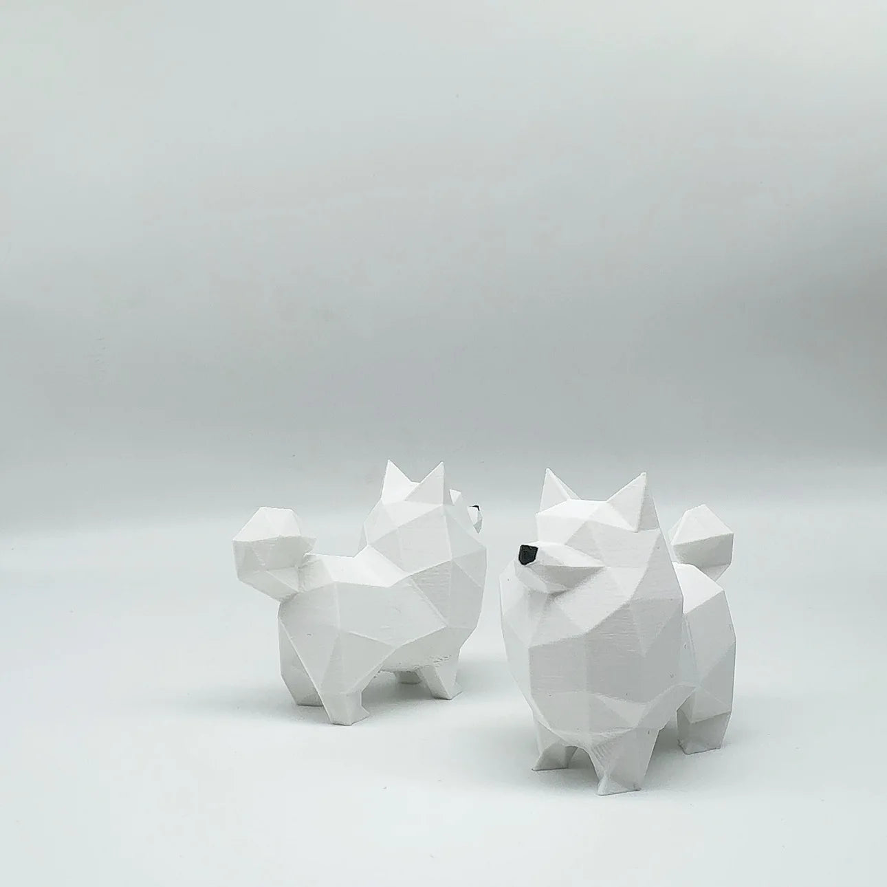 1 Piece 3D Printed Geometric Line Dog Statue - Durable Plastic Animal Ornaments, Indoor/Outdoor Desktop Office Garden Decor