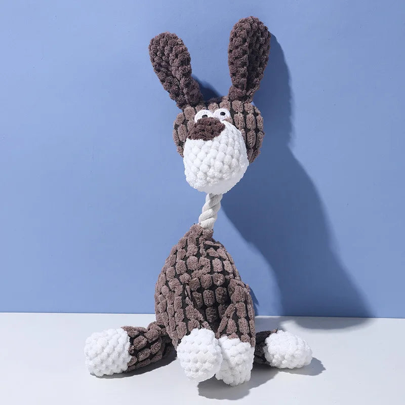 Funny Pet Toy Donkey Shape Corduroy Chew Toys for Dogs Puppy Squeaker Squeaky Plush Bone Molar Dog Toy Training Things for dogs