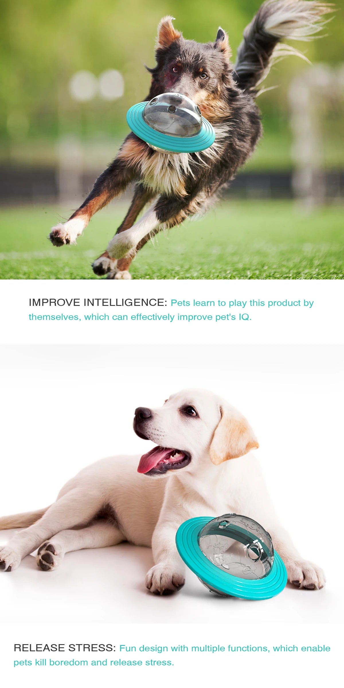 Dog Toy For Small Medium Large Dogs Cats Fly Disk Interactive Food Dispenser Improve IQ Slow Feeder Training Toys Pet Supplies