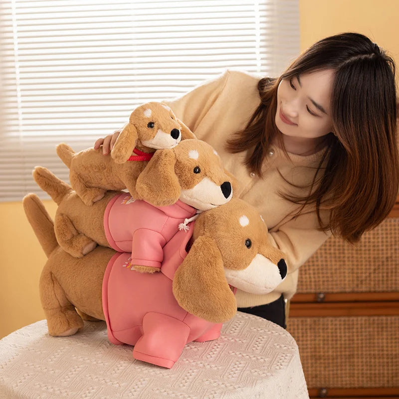 New Hot Cartoon Sausage Dog Doll Comfortable Cute Pet Toys Sleeping Stuffed Pillow Animal Decorative Plush For Kids Presents