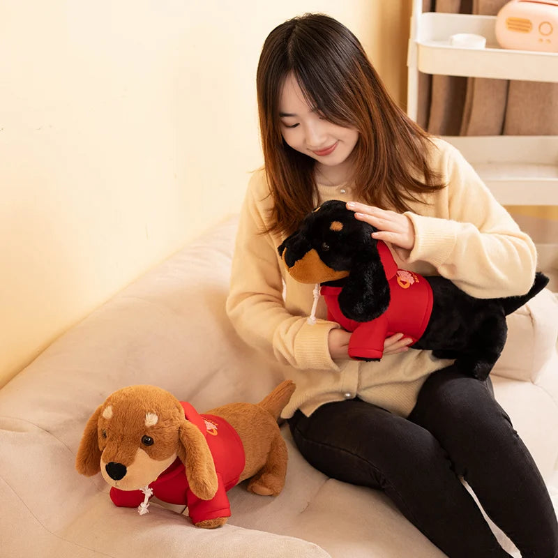 New Hot Cartoon Sausage Dog Doll Comfortable Cute Pet Toys Sleeping Stuffed Pillow Animal Decorative Plush For Kids Presents
