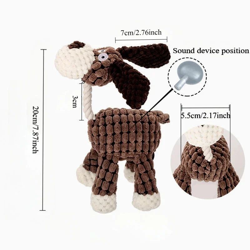 Dog Sounding Toy Molar Training Decompress Interactive Bite Resistant Donkey Shape Plush Toys Pet Supplies Dog Accessories 2025
