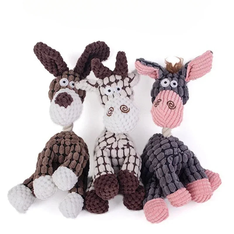 Dog Sounding Toy Molar Training Decompress Interactive Bite Resistant Donkey Shape Plush Toys Pet Supplies Dog Accessories 2025