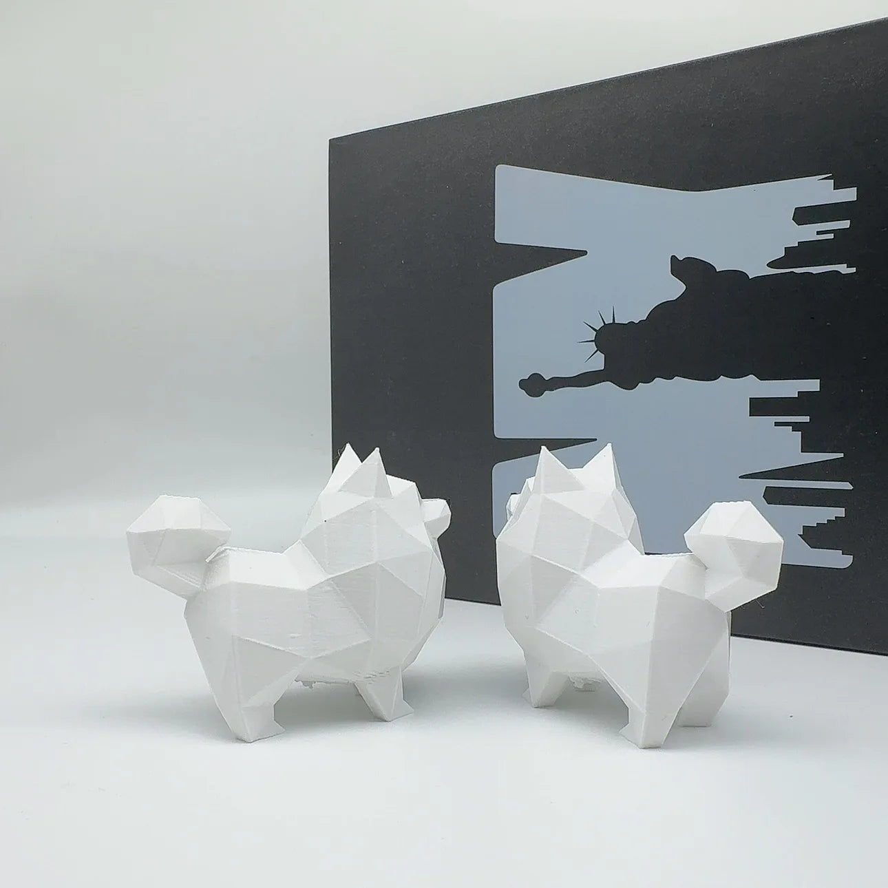 1 Piece 3D Printed Geometric Line Dog Statue - Durable Plastic Animal Ornaments, Indoor/Outdoor Desktop Office Garden Decor