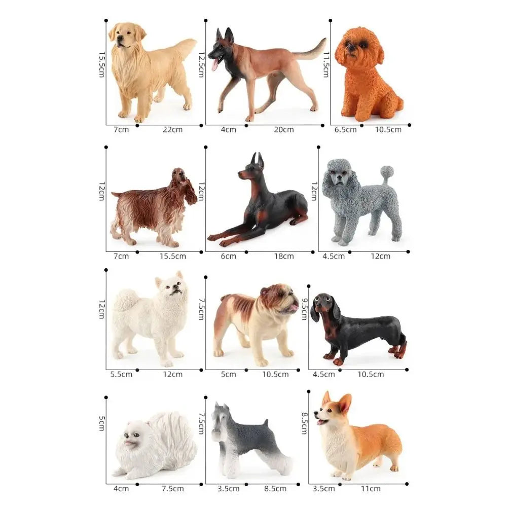 Children Educational Toys Simulation Dog Figurine Realistic Bulldog Miniature Animal Model Doberman Dachshund Home Decor