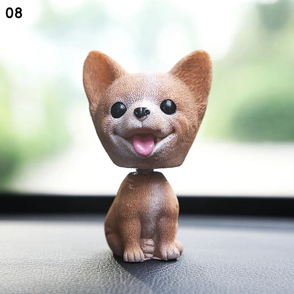 New Shaking Head Dog Ornament Cute Nodding Decoration Gift Car Interior Resin Dog Decoration