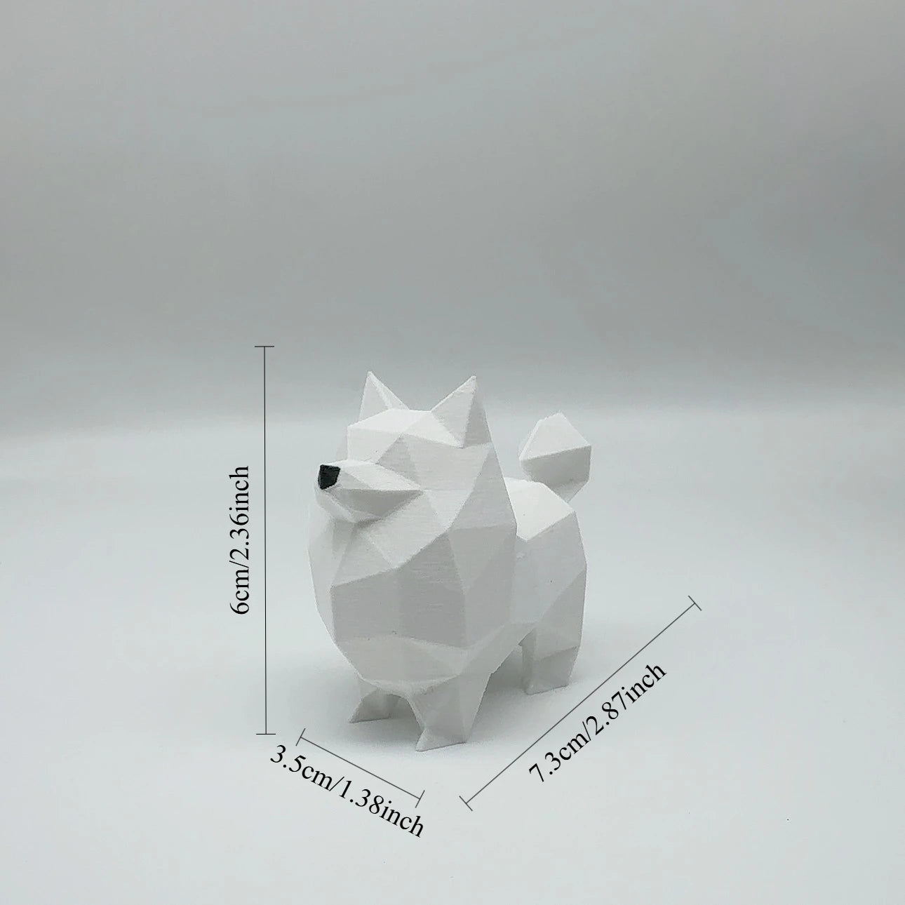 1 Piece 3D Printed Geometric Line Dog Statue - Durable Plastic Animal Ornaments, Indoor/Outdoor Desktop Office Garden Decor