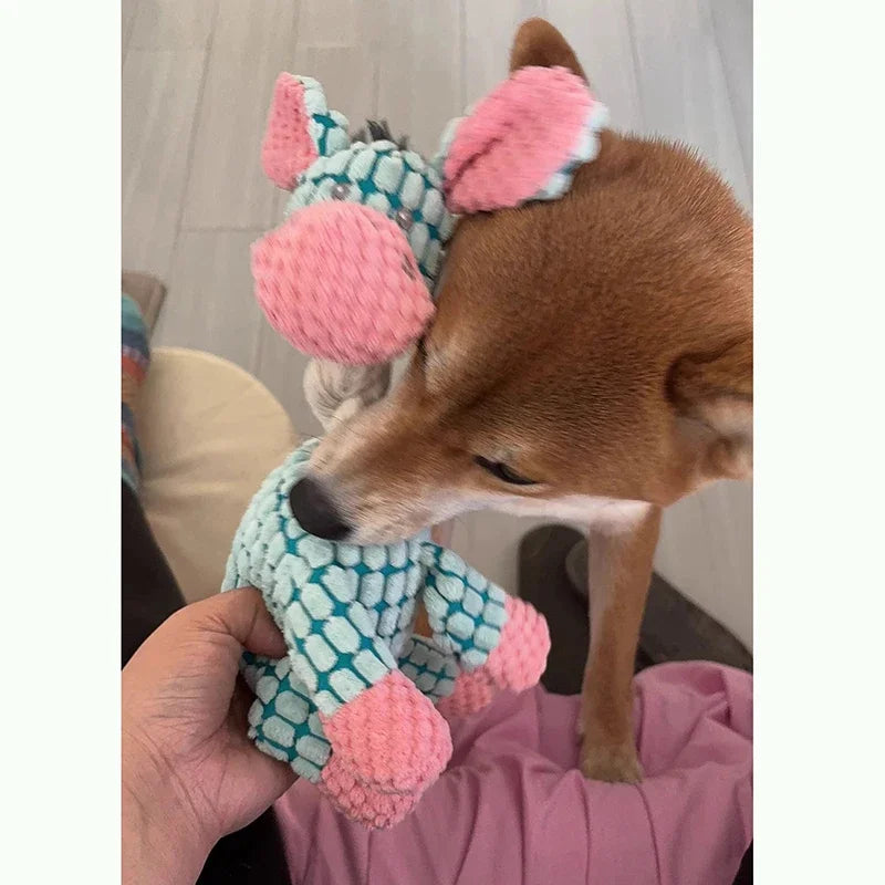 Funny Pet Toy Donkey Shape Corduroy Chew Toys for Dogs Puppy Squeaker Squeaky Plush Bone Molar Dog Toy Training Things for dogs