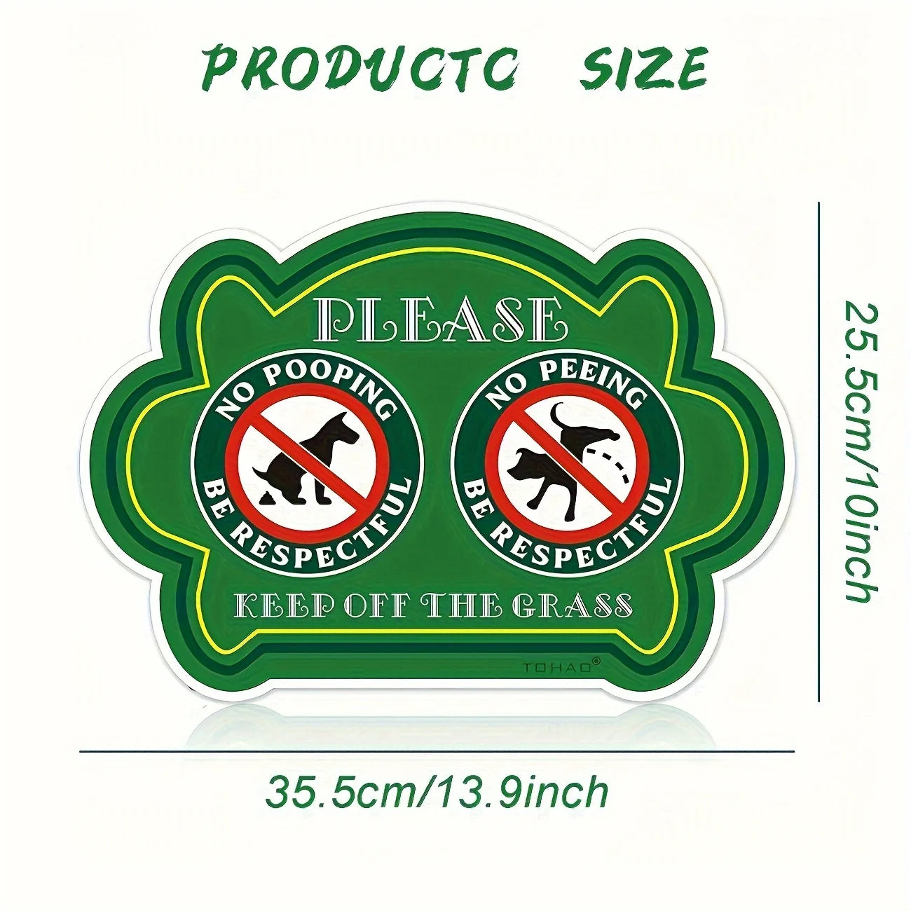 2 Pack No Peeing and No Pooping Dog Sign Please Be Respectful Keep Off The Grass Yard Signs UV Protected & Waterproof, Outdoor