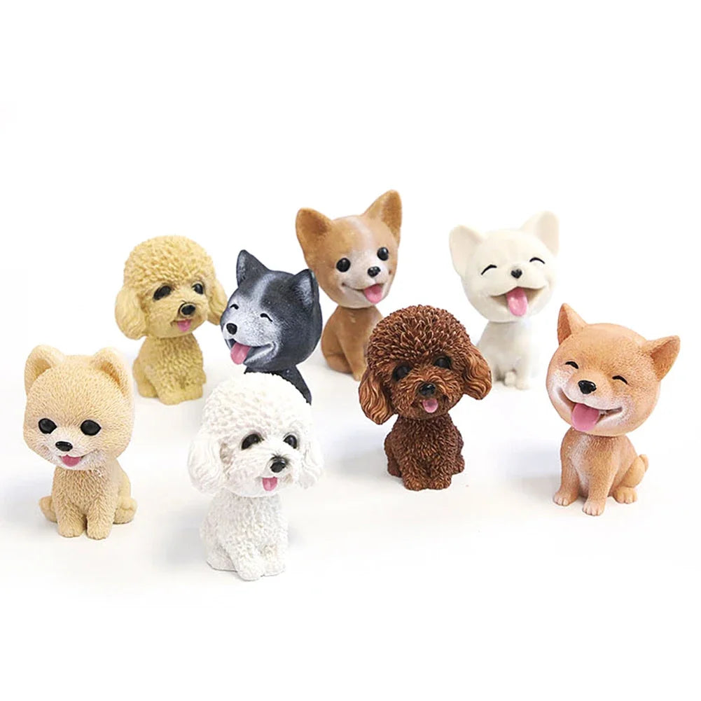 New Shaking Head Dog Ornament Cute Nodding Decoration Gift Car Interior Resin Dog Decoration