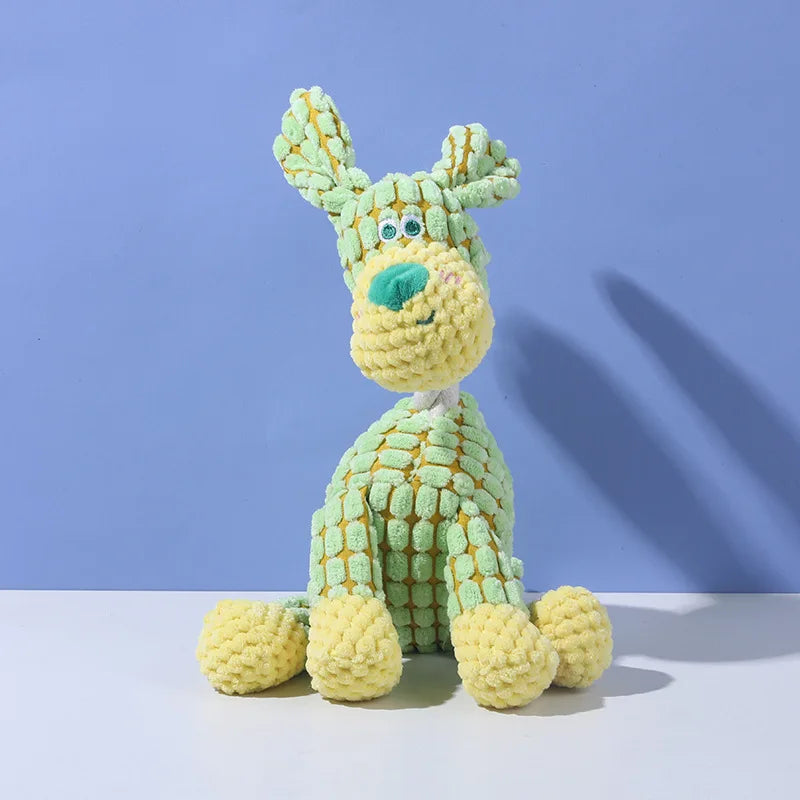 Funny Pet Toy Donkey Shape Corduroy Chew Toys for Dogs Puppy Squeaker Squeaky Plush Bone Molar Dog Toy Training Things for dogs