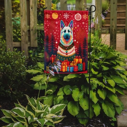 German Shepherd Holiday Christmas Garden Flag Mailbox Flag Drative Yard Flag Banner Outside Patio Artwork Yard Flower Beds Gard