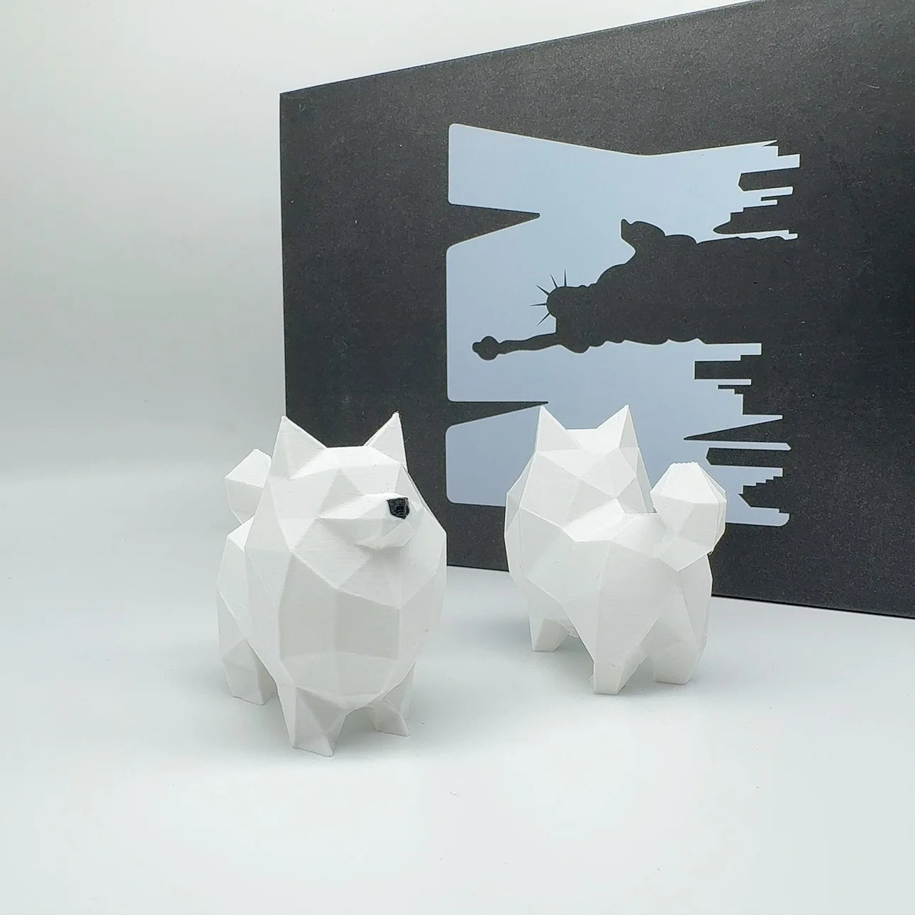 1 Piece 3D Printed Geometric Line Dog Statue - Durable Plastic Animal Ornaments, Indoor/Outdoor Desktop Office Garden Decor
