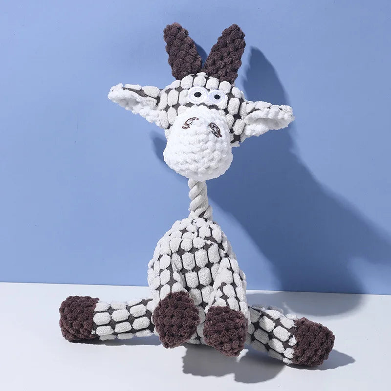 Funny Pet Toy Donkey Shape Corduroy Chew Toys for Dogs Puppy Squeaker Squeaky Plush Bone Molar Dog Toy Training Things for dogs