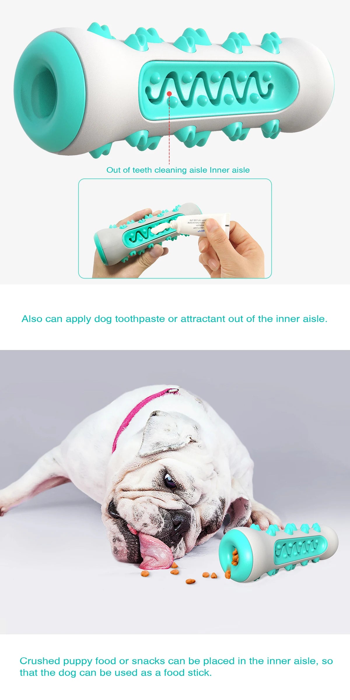 Dog Chew Toy for Large Small Dogs Pet Food Feeder Treat Dispenser Tooth Clean Interactive Training Toy Bulldog Labrador Supplies
