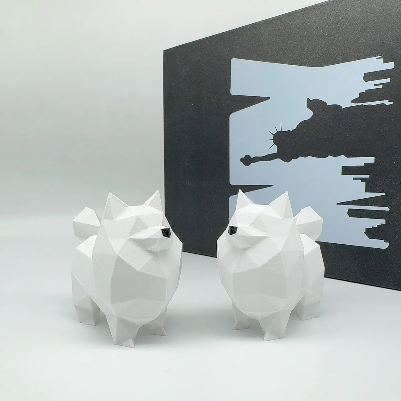 1 Piece 3D Printed Geometric Line Dog Statue - Durable Plastic Animal Ornaments, Indoor/Outdoor Desktop Office Garden Decor