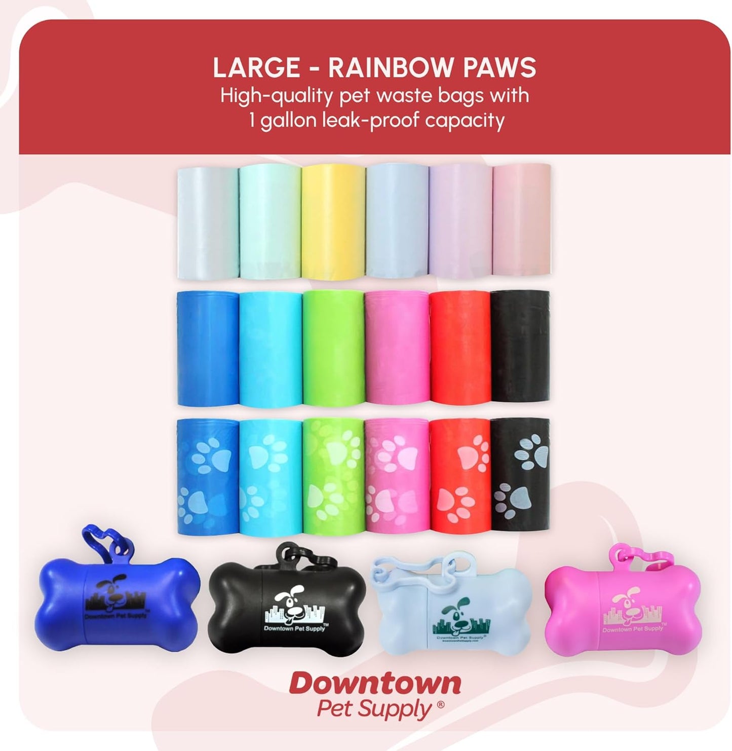Poop Bags for Dogs with Dispenser, 180 Count - Leak-Proof Dog Waste Bags and Bone