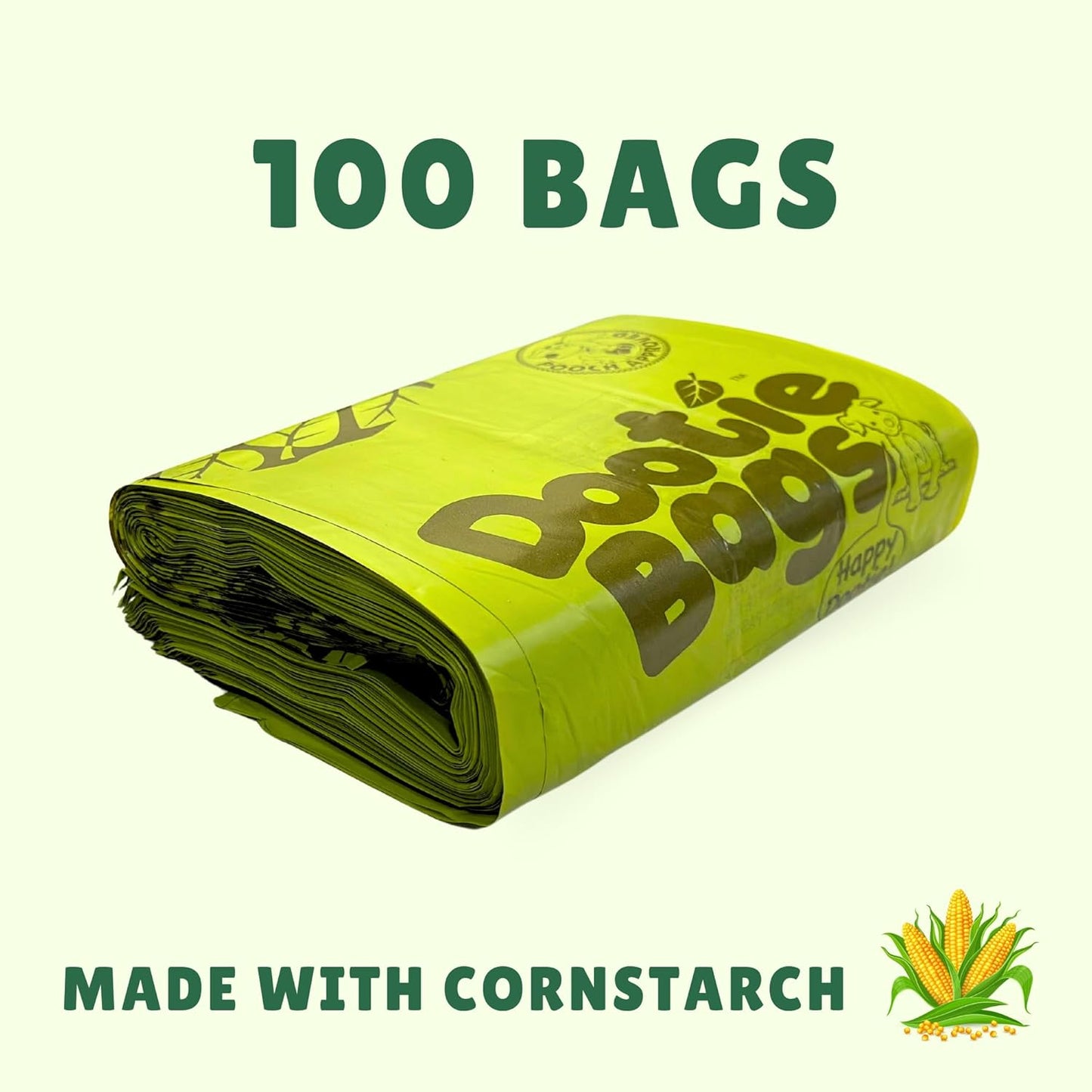 Pooch Approved Dootie Bags - Dog Poop Bag - Tie-Handles - 100 Count Dootie Strong Leakproof Bags - Perfect for Dogs & Cats - Litter - Pet Waste Cleanup - Swivel Bin & Scoopers