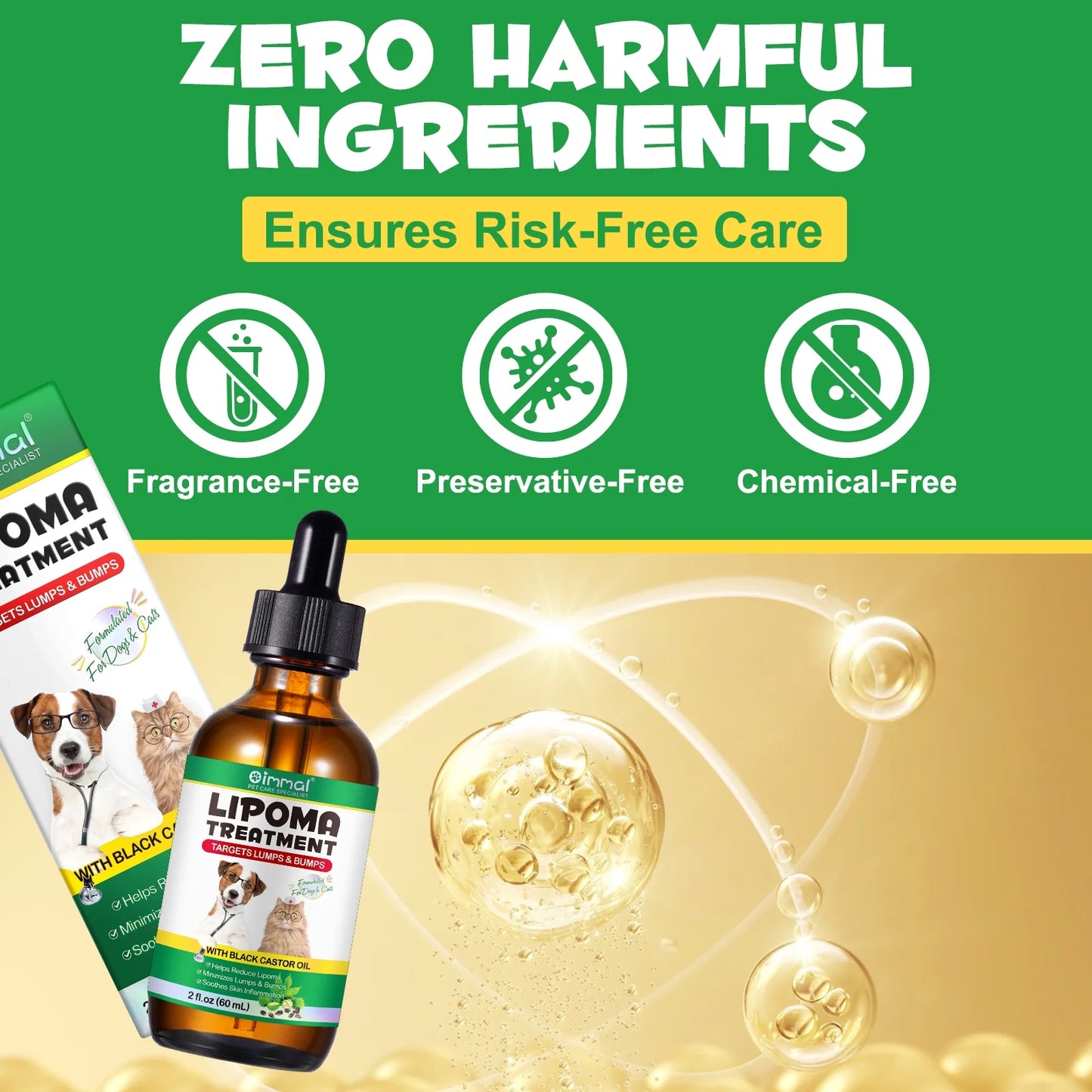 Lipoma Treatment for Dogs and Cats Helps with Lumps and Bumps , Soften Fatty Lumps & Bumps in Dogs, Castor Oil for Dogs & Cats, S Lipoma Reduction, Immune Support