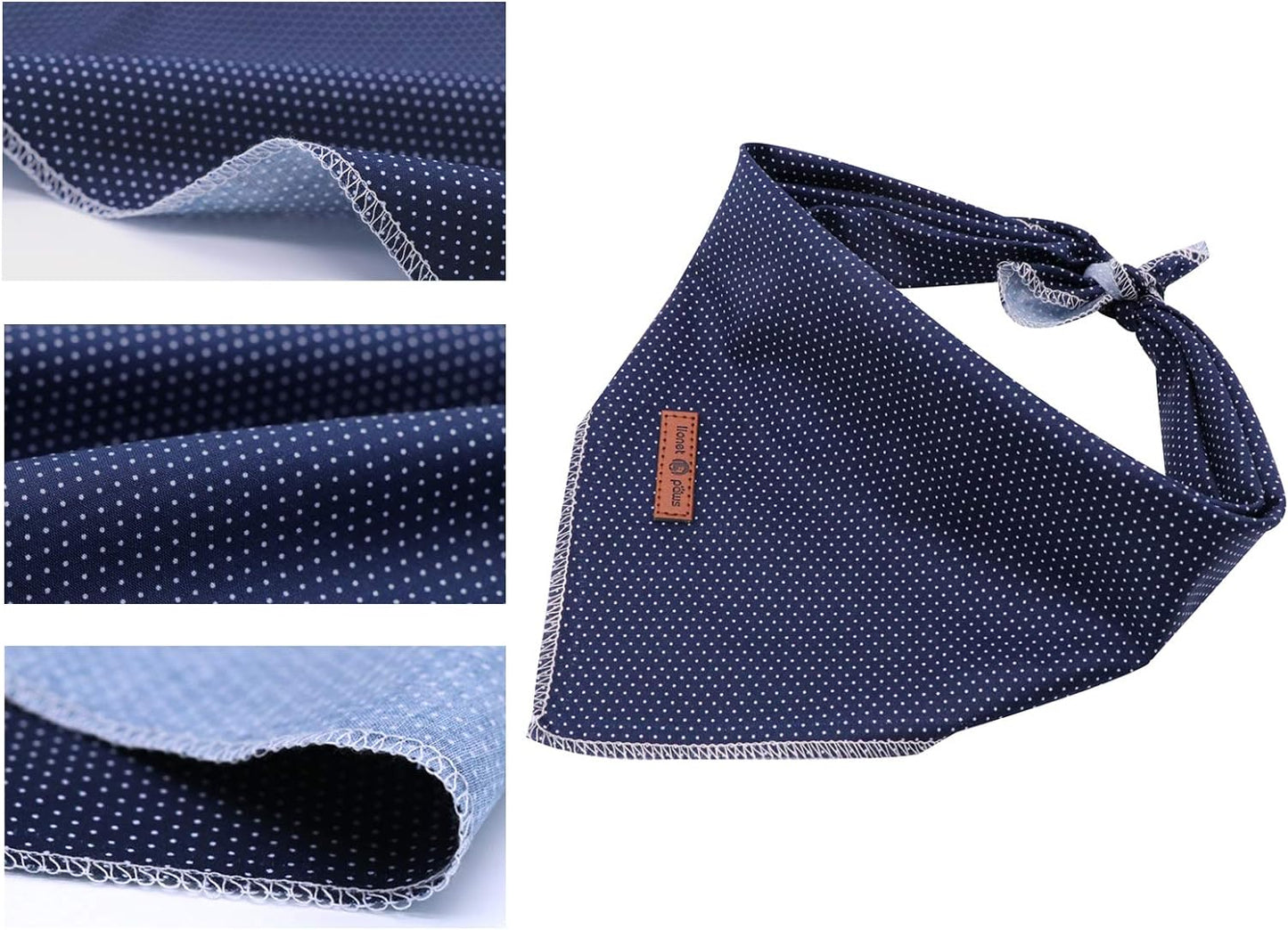 Lionet Paws Dog Bandana for Small Medium Large Dogs, Cat Kerchief Blue DOIT, Triangle Bibs Scarf for Girl or Boy