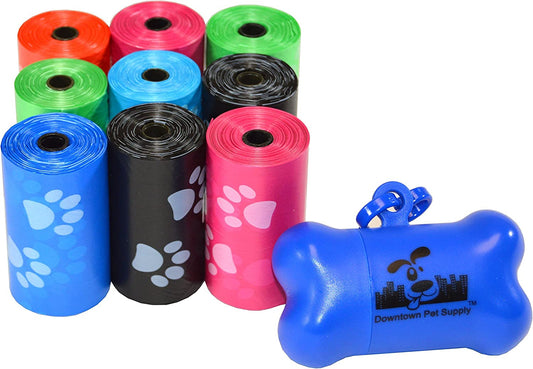 Poop Bags for Dogs with Dispenser, 180 Count - Leak-Proof Dog Waste Bags and Bone