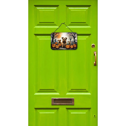 New Norfolk Terrier Spooky Halloween Wall Door Hanging Prints Multicolor Aluminum Metal Sign for Kitchen Bathroom Home Decor