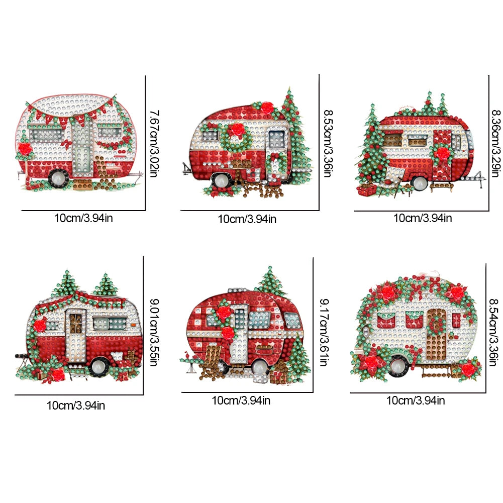 5/6Pcs Acrylic Special Shaped Christmas Theme Hanging Diamond Art Kits Rhinestone Diamond Art Window Pendants Bedroom Decoration