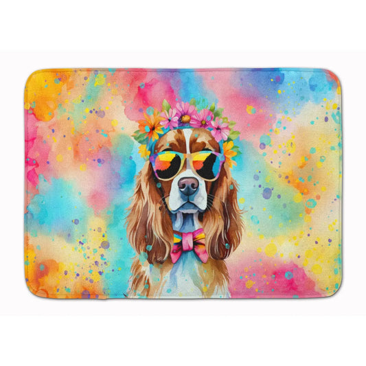 Cavalier Spaniel Hippie Dawg Memory Foam Kitchen Mat Machine Washable Anti-Fatigue Bath Rug Cushion Comfort Cushion Kitchen