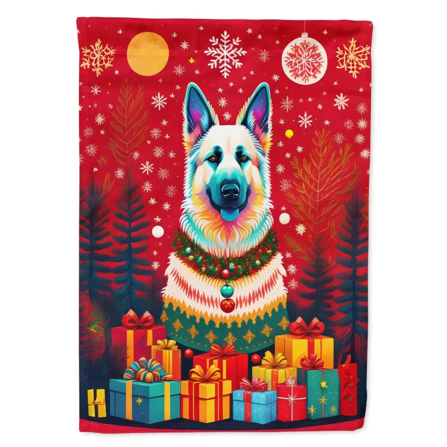 German Shepherd Holiday Christmas Garden Flag Mailbox Flag Drative Yard Flag Banner Outside Patio Artwork Yard Flower Beds Gard