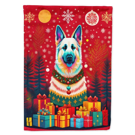 German Shepherd Holiday Christmas Garden Flag Mailbox Flag Drative Yard Flag Banner Outside Patio Artwork Yard Flower Beds Gard