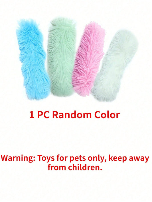 1Pc Random Color Plush Pet Self-Entertaining Soft Long Fur Cat Toy Decorative Pillow Pet Supplies