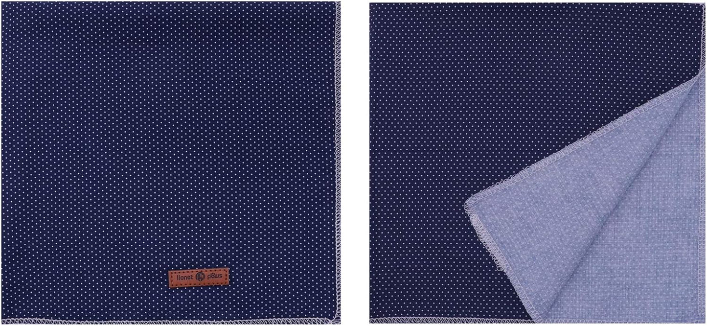 Lionet Paws Dog Bandana for Small Medium Large Dogs, Cat Kerchief Blue DOIT, Triangle Bibs Scarf for Girl or Boy